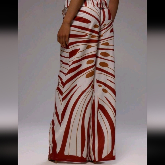 Mid Rise Printed Elegant Wide Leg Trousers Only For Summer Vacation Elegant - Picture 3 of 4